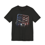 American Flag Hockey T-Shirt, Patriotic Paint Drip Hockey Goal Tee, USA Hockey Shirt for Men and Women, 4th of July Hockey Gift