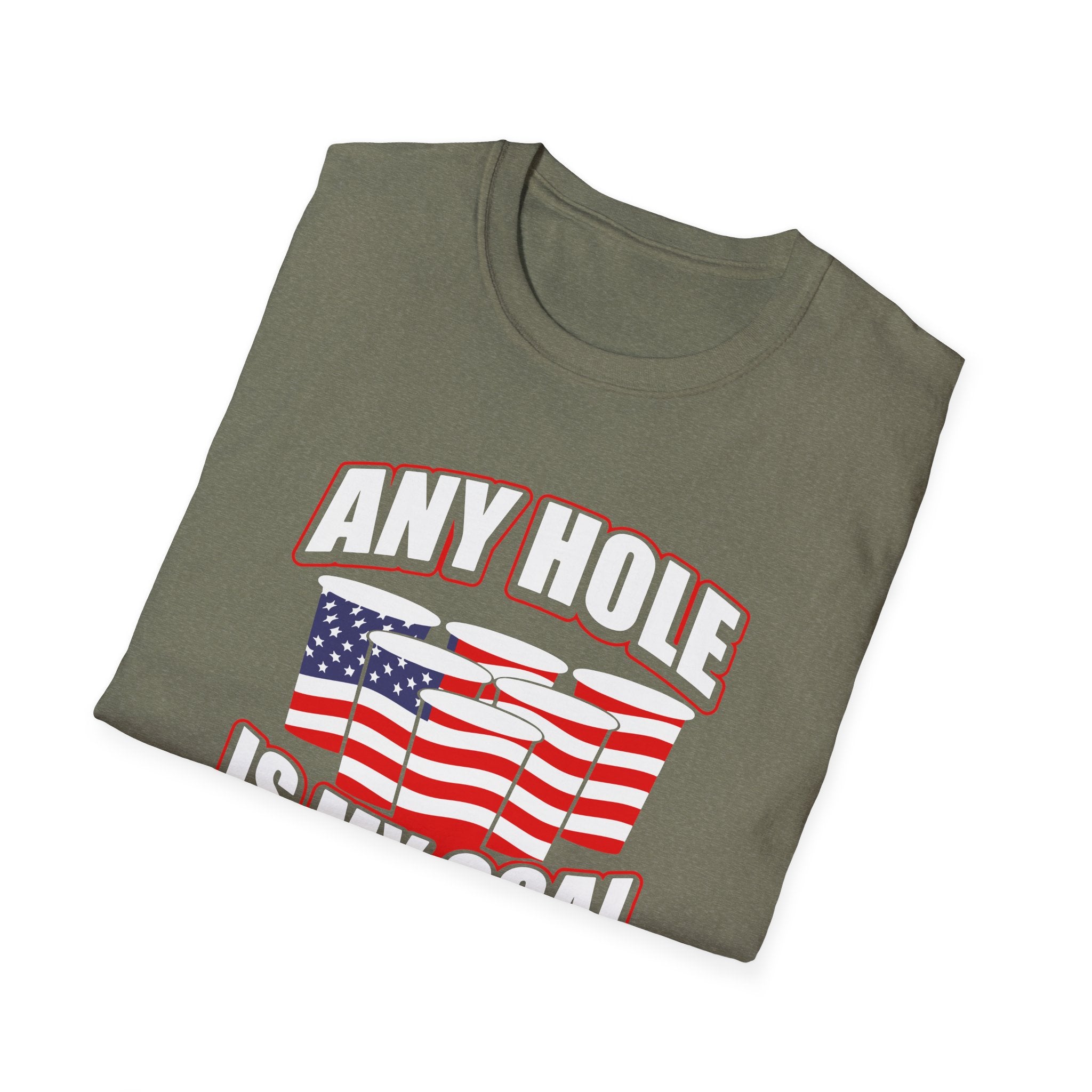 Any Hole Is My Goal Beer Pong American Flag