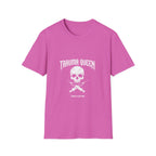 Trauma Queen T-Shirt - Funny ER Nurse Emergency Room RN Gift - Edgy Rock Style Nursing Tee - Skull Crossbones