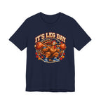 It's Leg Day Squatting Turkey Shirt – Vintage Thanksgiving Gym Badge Tee, Funny Turkey Leg Workout T-Shirt