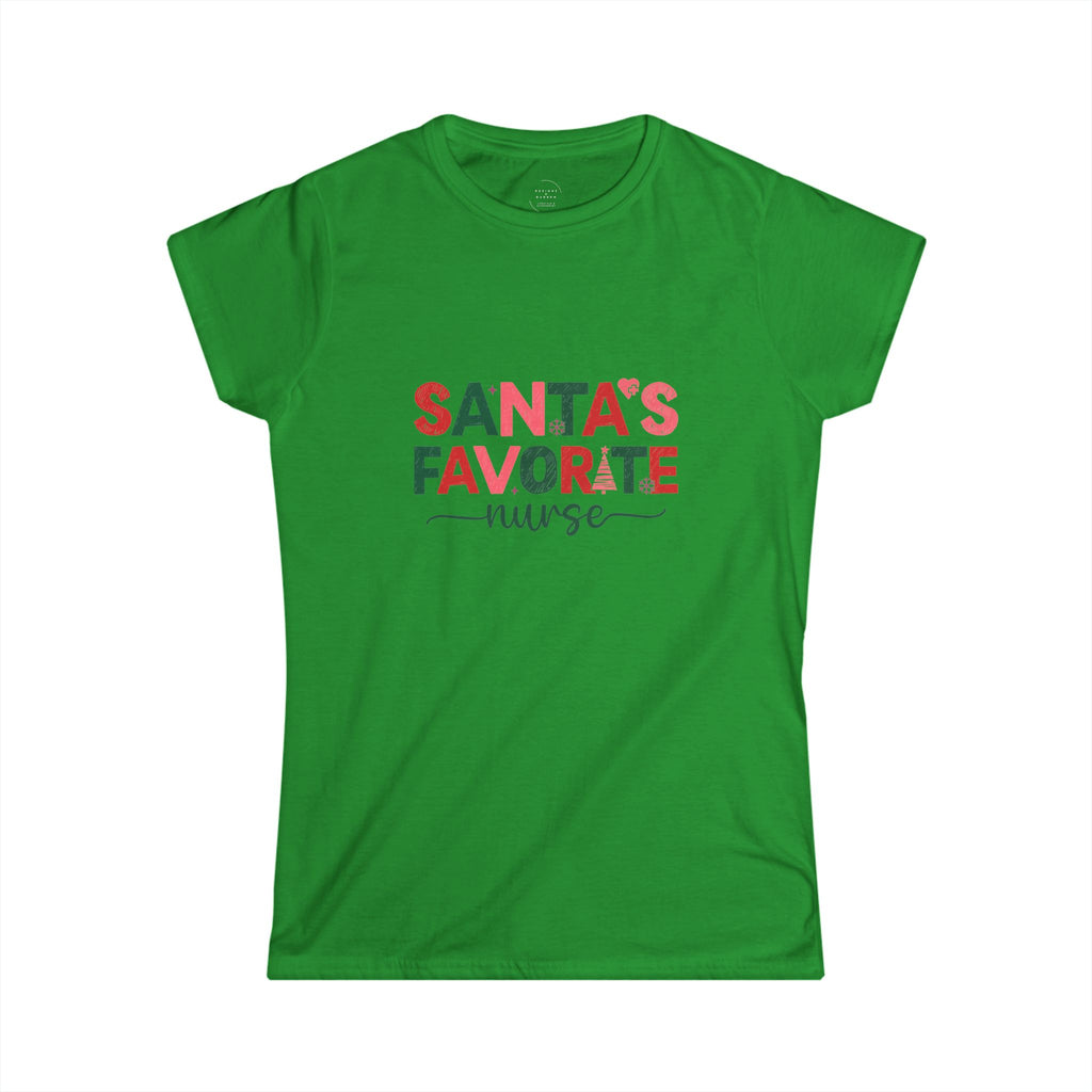 Santa’s Favorite Nurse T-Shirt – Christmas Nurse Shirt for Women – Cute Holiday Nursing Tee, RN Gift, Medical Staff Xmas Top
