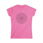 Women’s F-It Mandala Line Art T-Shirt – Minimalist Floral Design