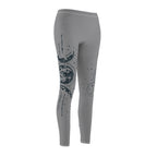Mystical Moon Phase Leggings – Soft Gray Brushed Suede