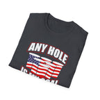 Any Hole Is My Goal American Flag Beer Pong T-Shirt