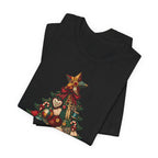 Patchwork Christmas Tree T-Shirt, Vintage Folk Art Quilted Holiday Tee for Quilters, Sewing Lovers & Crafters, Unisex Xmas Shirt