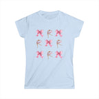 Coquette Figure Skating T-Shirt | Pink Bows & Ice Skater Graphic Tee | Balletcore Aesthetic