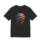 American Flag Basketball T-Shirt, Patriotic Paint Drip Basketball Tee, USA Basketball Shirt for Men and Women, 4th of July Basketball Gift