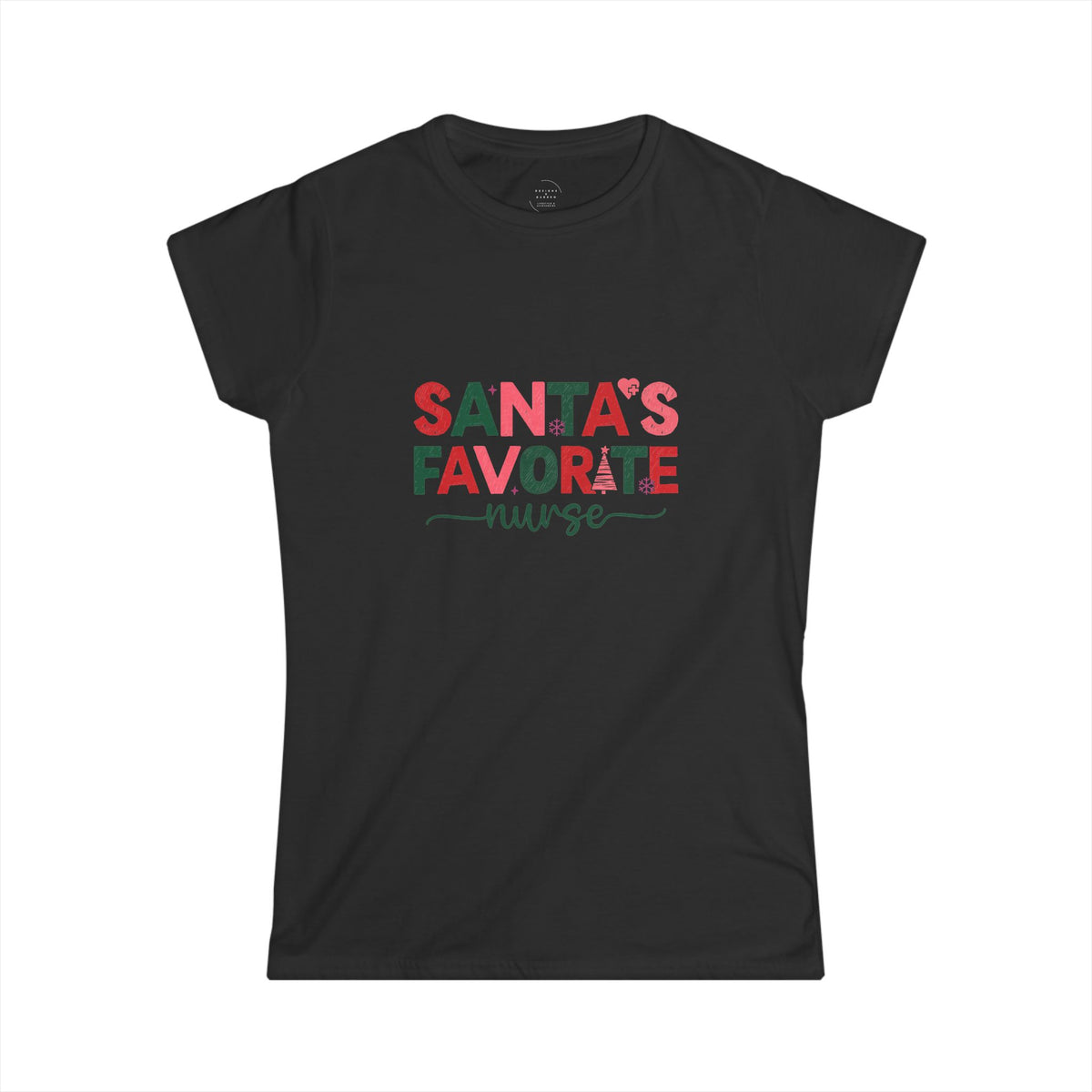 Santa’s Favorite Nurse T-Shirt – Christmas Nurse Shirt for Women – Cute Holiday Nursing Tee, RN Gift, Medical Staff Xmas Top