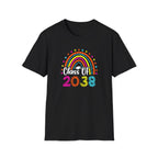 Colorful Class of 2038 T-Shirt, Graduation Celebration Shirt, Rainbow Graduation Tee, Unisex Softstyle Shirt, Back to School
