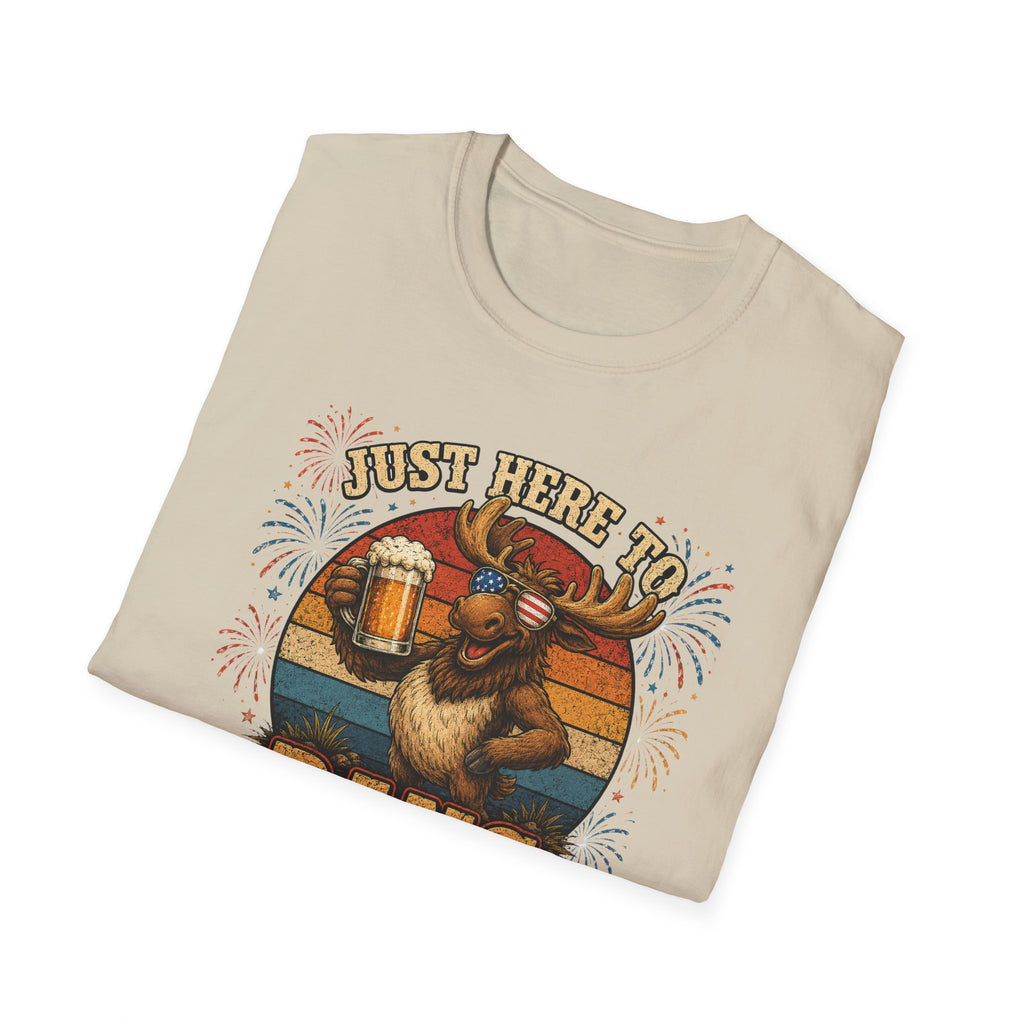 Moose Just Here to Bang Funny 4th of July Shirt