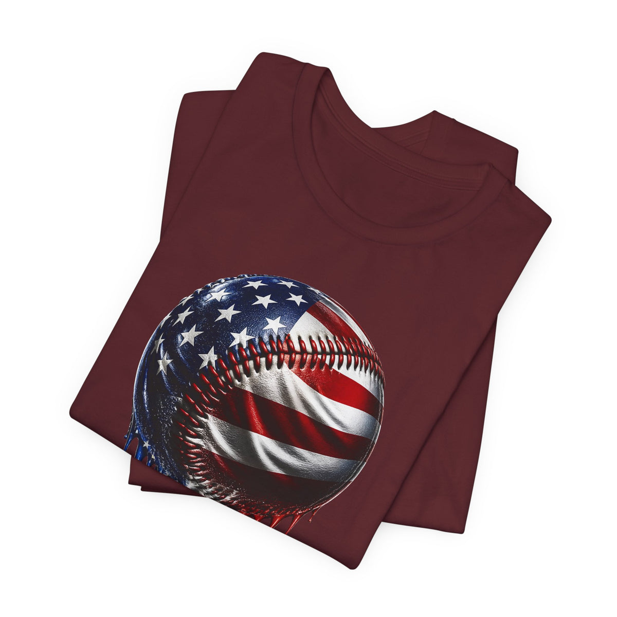 American Flag Baseball T-Shirt, Patriotic Paint Drip Baseball Tee, USA Baseball Shirt for Men and Women, 4th of July Baseball Gift