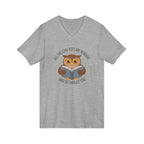 All The Cool Kids Are Reading V-Neck T-Shirt | Cute Owl Book Lover Graphic Tee