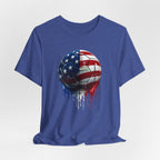 American Flag Soccer Ball T-Shirt, Patriotic Paint Drip Soccer Tee, USA Soccer Shirt for Men and Women, 4th of July Soccer Gift