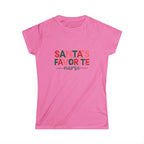 Santa’s Favorite Nurse T-Shirt – Christmas Nurse Shirt for Women – Cute Holiday Nursing Tee, RN Gift, Medical Staff Xmas Top