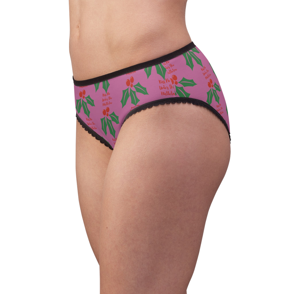 Kiss Me Under the Mistletoe, Women's Briefs, Christmas Underwear, Christmas Gift, Gift for Wife, Gift for Girlfriend, Sexy Underwear