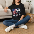 American Flag — Play, Fight, Win USA Soccer Tee