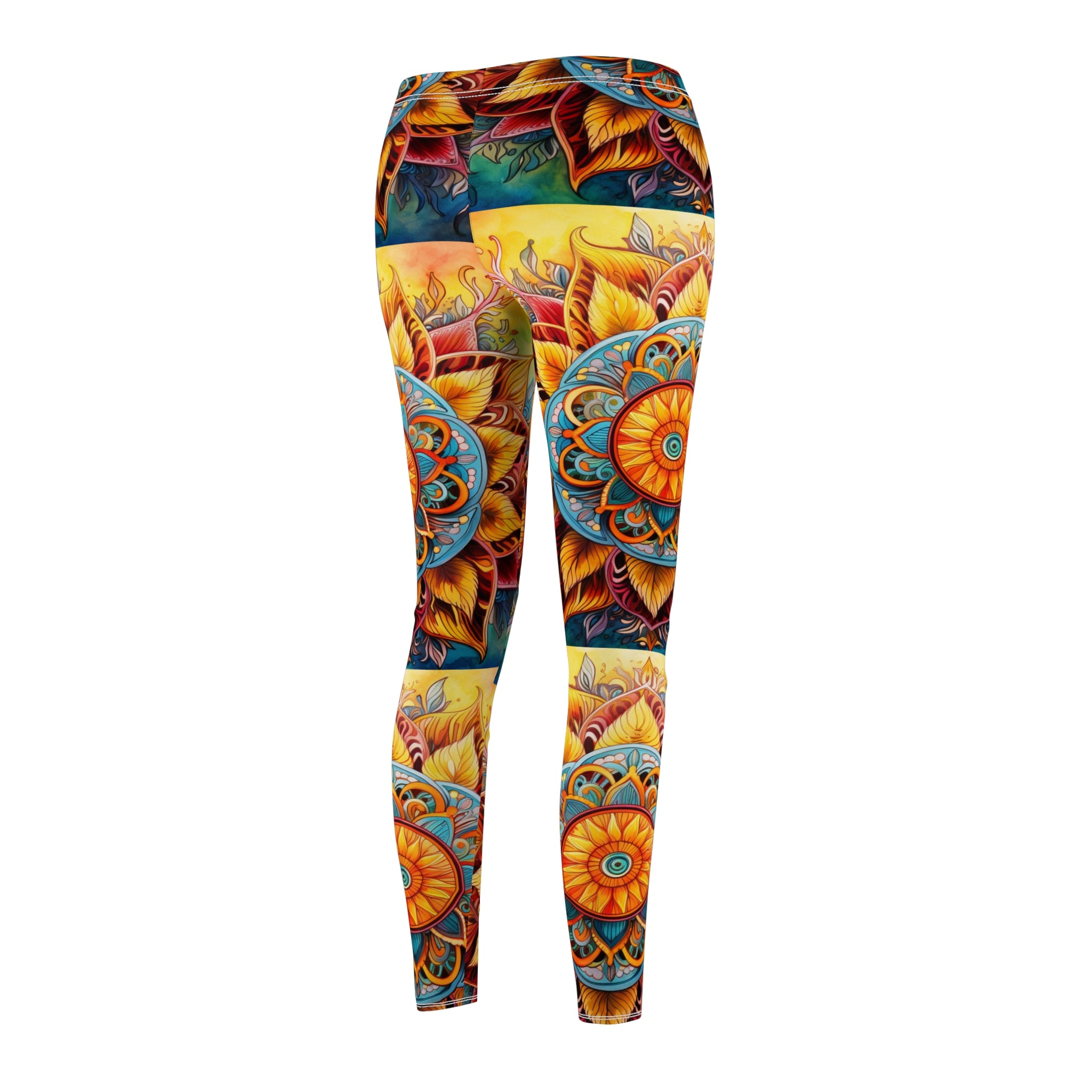 Sunny Boho Mandala Leggings – Soft Brushed Suede