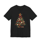 Patchwork Christmas Tree T-Shirt, Vintage Folk Art Quilted Holiday Tee for Quilters, Sewing Lovers & Crafters, Unisex Xmas Shirt