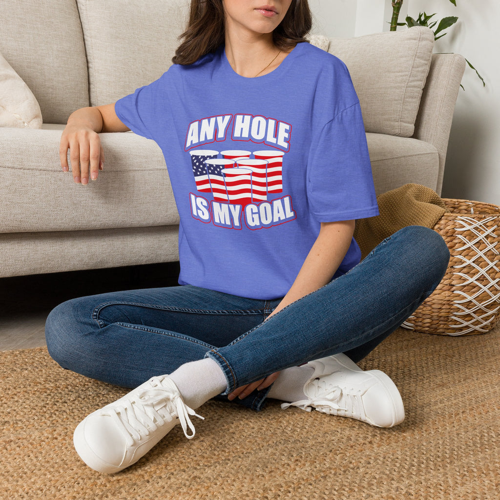Any Hole Is My Goal Beer Pong American Flag