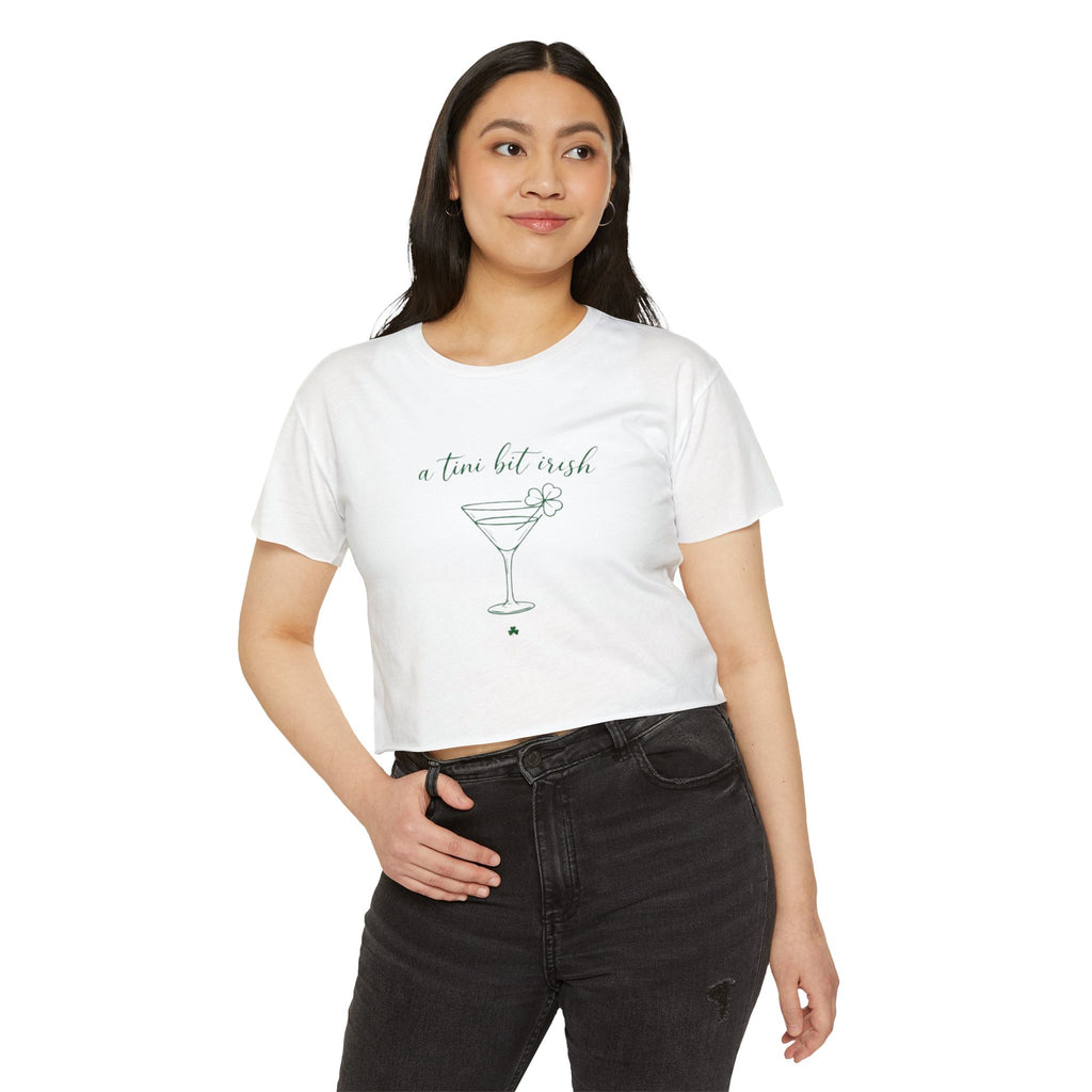 a tiny bit Irish Crop Top | Martini Shamrock St. Patrick's Day