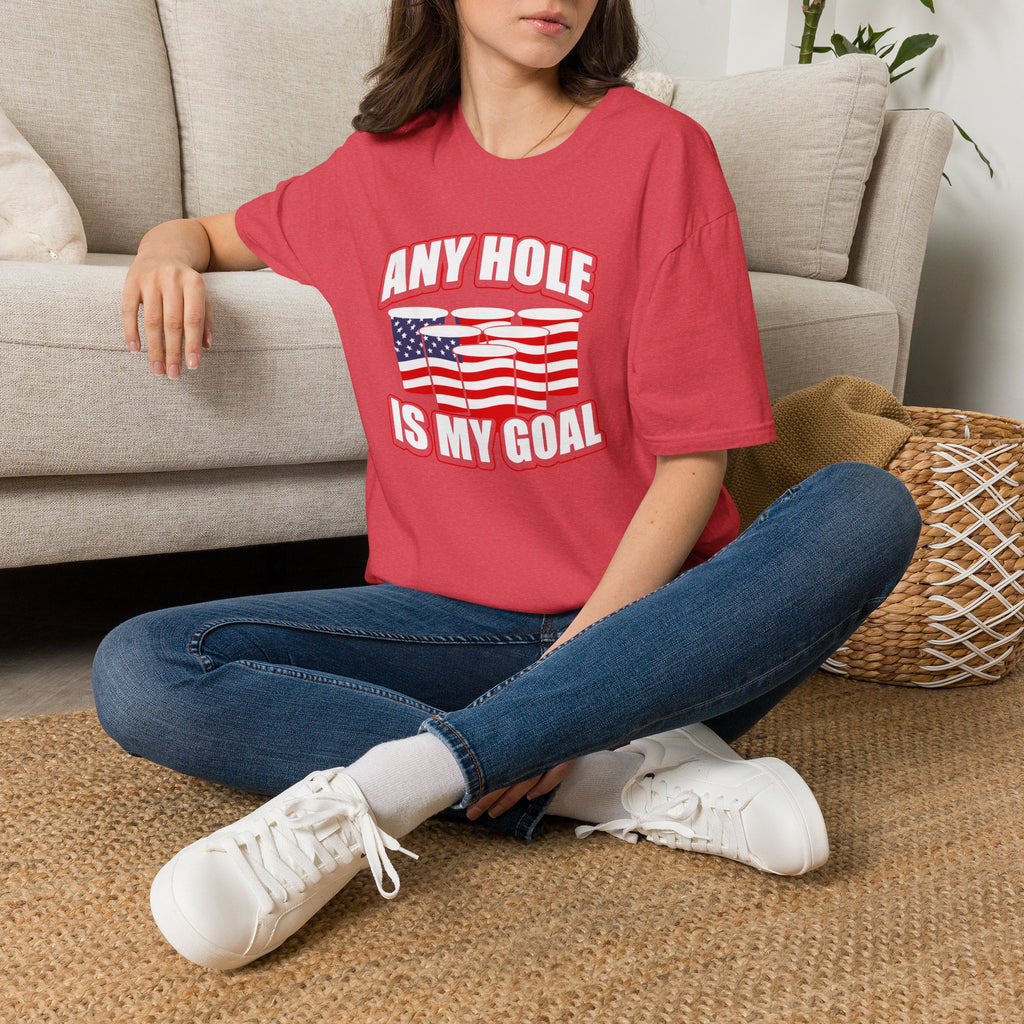 Any Hole Is My Goal Beer Pong American Flag