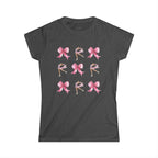 Coquette Figure Skating T-Shirt | Pink Bows & Ice Skater Graphic Tee | Balletcore Aesthetic
