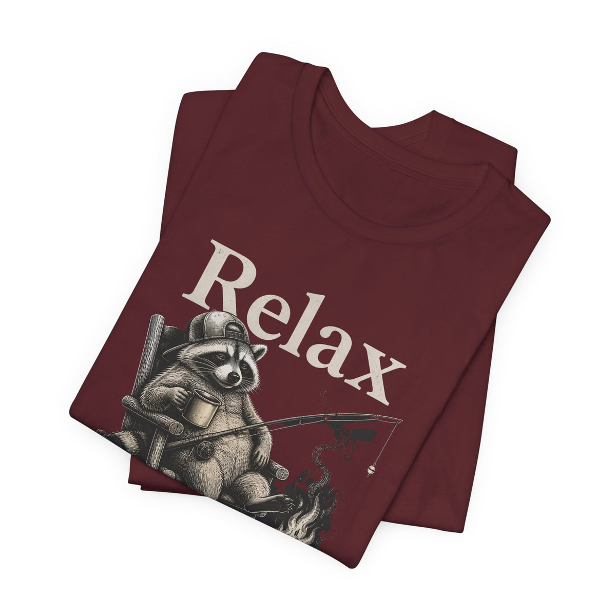 Relax Nothing Is Under Control Raccoon Campfire Fishing Shirt, Funny Vintage Camping T-Shirt, Sarcastic Outdoor Gift, Unisex Tee