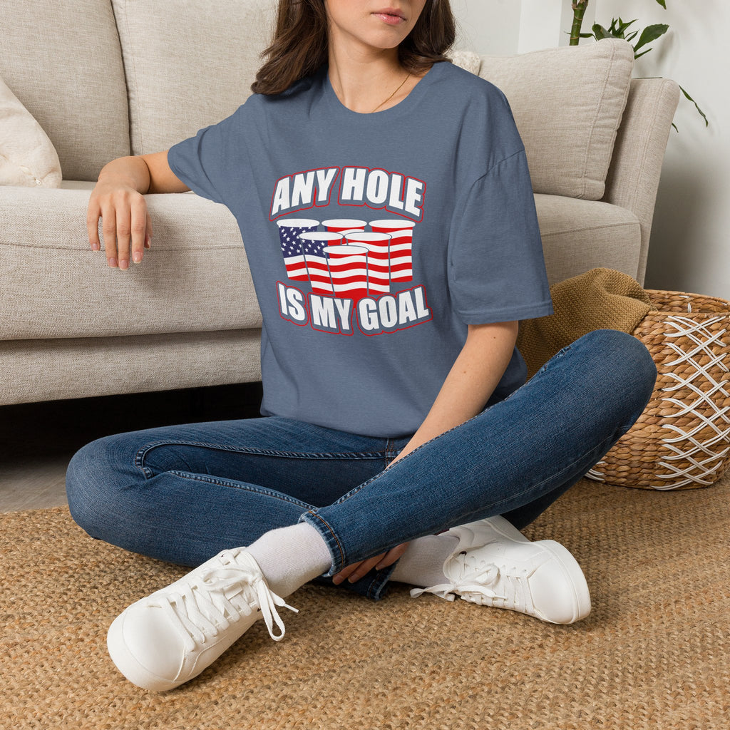 Any Hole Is My Goal Beer Pong American Flag