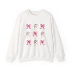 Coquette Bow & Figure Skating Crewneck Sweatshirt | Soft Fleece Balletcore Aesthetic Pullover