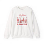 Chillin With My Gnomies Sweatshirt Women’s Valentine’s Day Gnome Crewneck Cute XOXO Heart Pullover Funny Galentine’s Gift