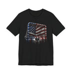 American Flag Hockey T-Shirt, Patriotic Paint Drip Hockey Goal Tee, USA Hockey Shirt for Men and Women, 4th of July Hockey Gift