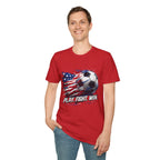 American Flag — Play, Fight, Win USA Soccer Tee
