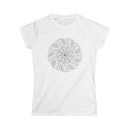 Women’s F-It Mandala Line Art T-Shirt – Minimalist Floral Design