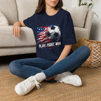 American Flag — Play, Fight, Win USA Soccer Tee
