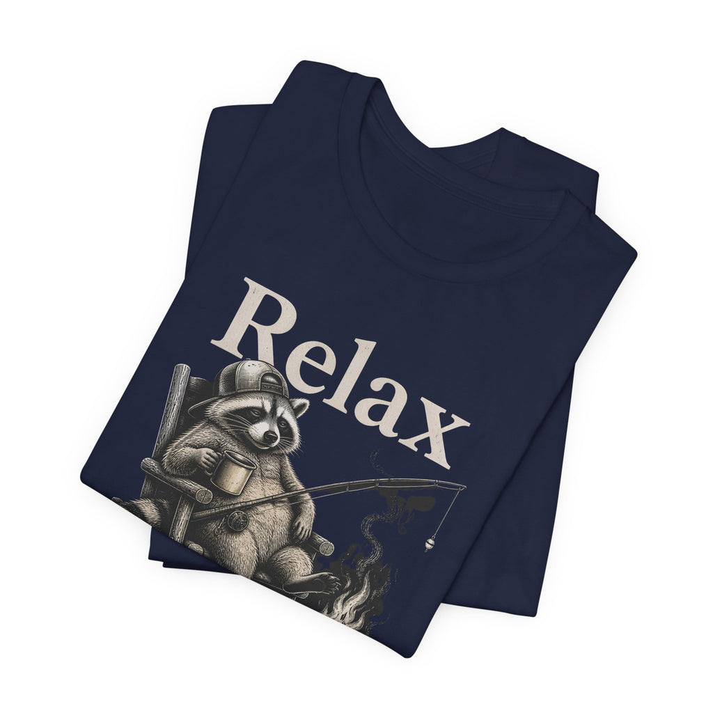 Relax Nothing Is Under Control Raccoon Campfire Fishing Shirt, Funny Vintage Camping T-Shirt, Sarcastic Outdoor Gift, Unisex Tee