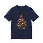 Patchwork Christmas Tree T-Shirt, Vintage Folk Art Quilted Holiday Tee for Quilters, Sewing Lovers & Crafters, Unisex Xmas Shirt