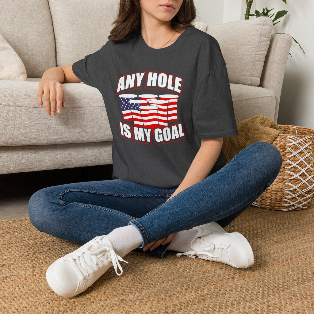 Any Hole Is My Goal Beer Pong American Flag