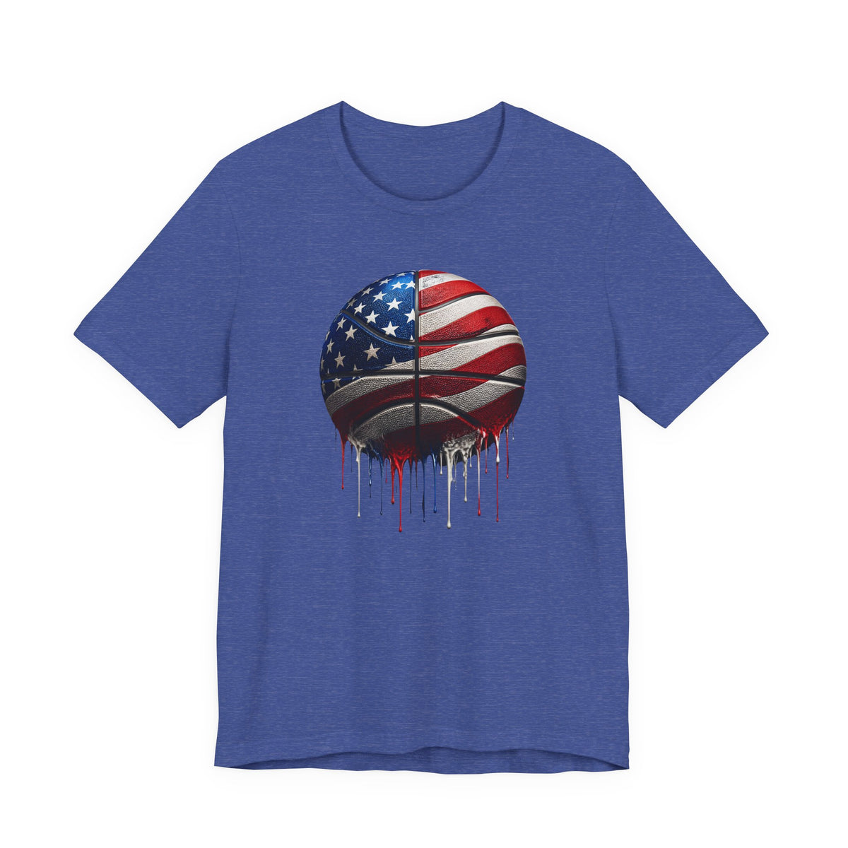 American Flag Basketball T-Shirt, Patriotic Paint Drip Basketball Tee, USA Basketball Shirt for Men and Women, 4th of July Basketball Gift