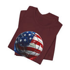 American Flag Soccer Ball T-Shirt, Patriotic Paint Drip Soccer Tee, USA Soccer Shirt for Men and Women, 4th of July Soccer Gift
