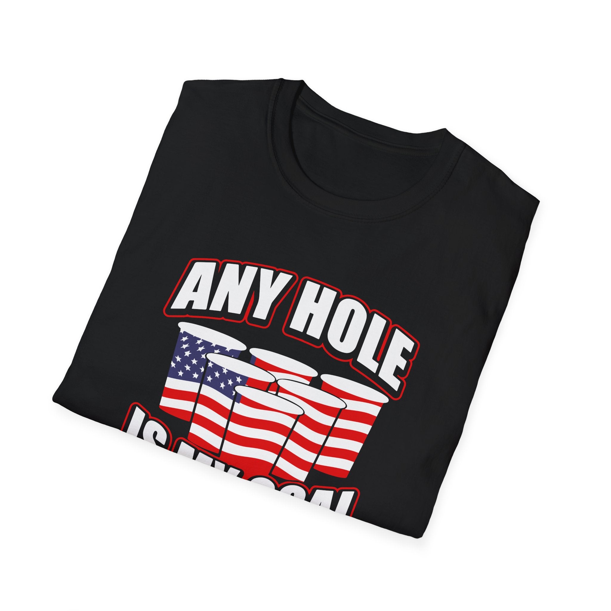 Any Hole Is My Goal Beer Pong American Flag