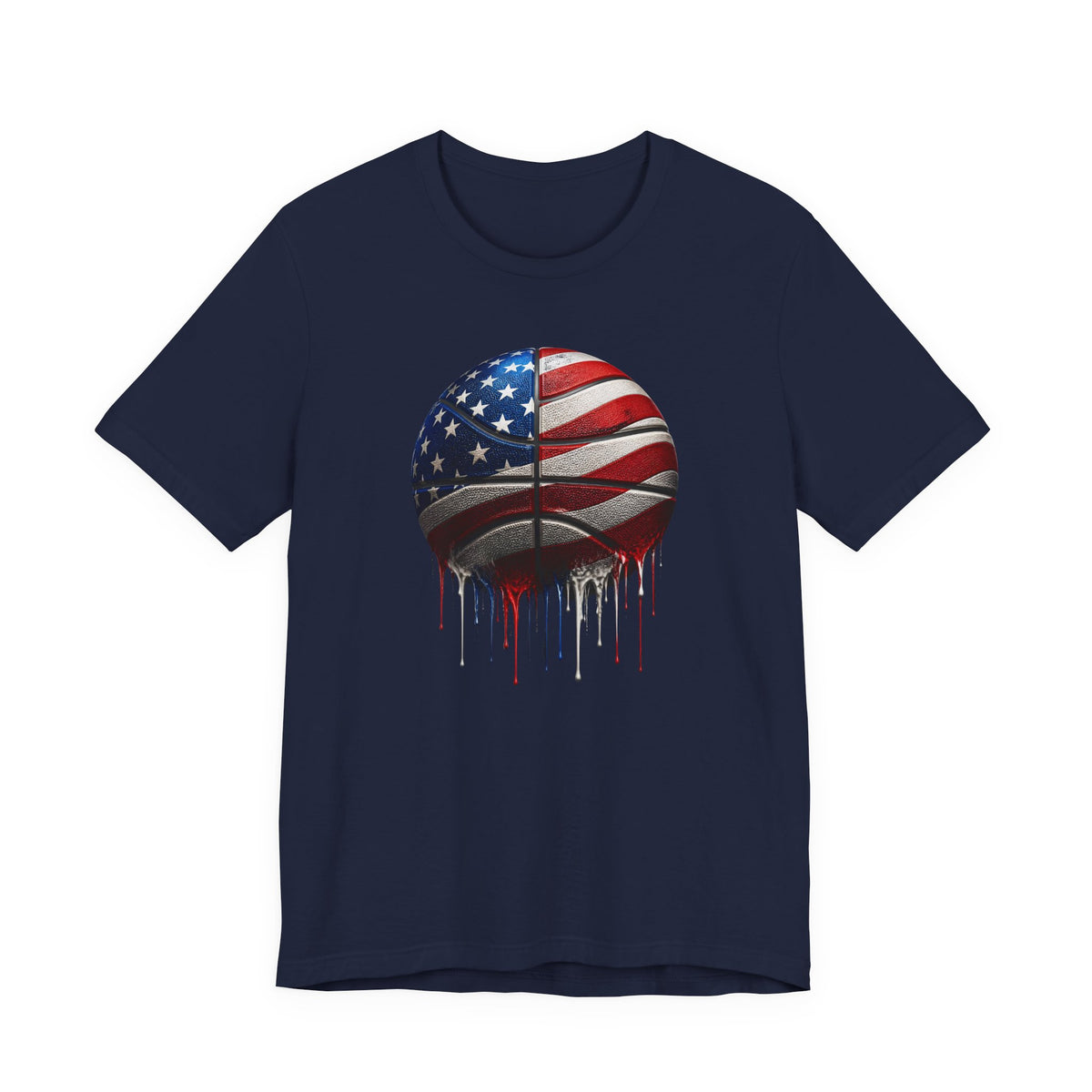American Flag Basketball T-Shirt, Patriotic Paint Drip Basketball Tee, USA Basketball Shirt for Men and Women, 4th of July Basketball Gift
