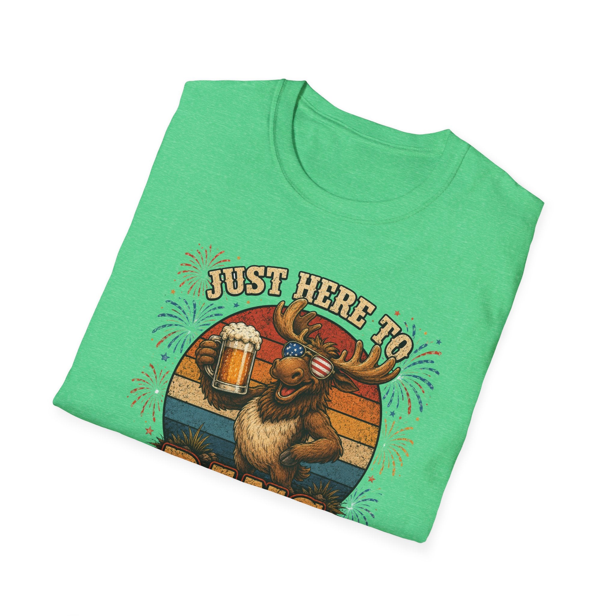 Moose Just Here to Bang Funny 4th of July Shirt