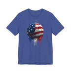 American Flag Soccer Ball T-Shirt, Patriotic Paint Drip Soccer Tee, USA Soccer Shirt for Men and Women, 4th of July Soccer Gift
