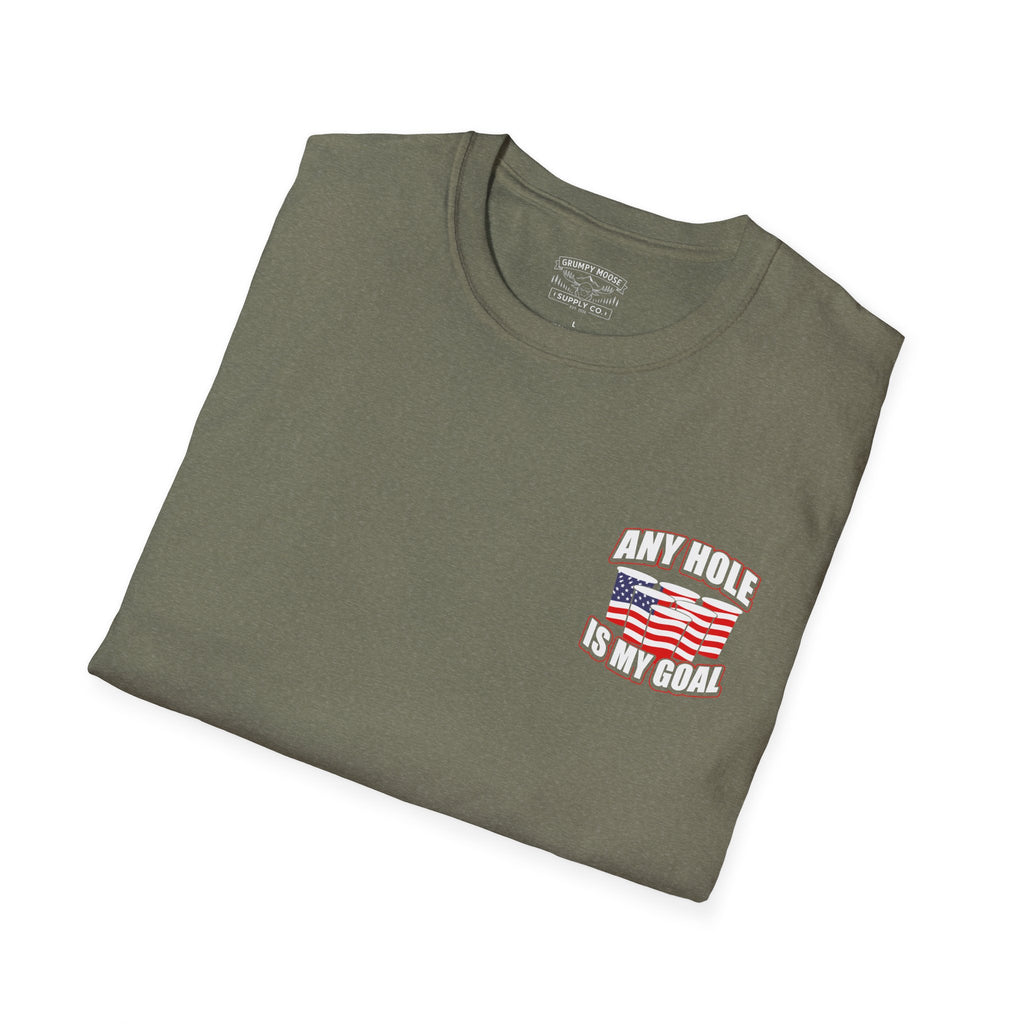 Any Hole Is My Goal Beer Pong T-Shirt | Front & Back