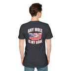 Any Hole Is My Goal Beer Pong T-Shirt | Front & Back