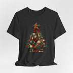Patchwork Christmas Tree T-Shirt, Vintage Folk Art Quilted Holiday Tee for Quilters, Sewing Lovers & Crafters, Unisex Xmas Shirt