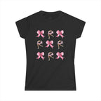 Coquette Figure Skating T-Shirt | Pink Bows & Ice Skater Graphic Tee | Balletcore Aesthetic