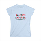 Santa’s Favorite Nurse T-Shirt – Christmas Nurse Shirt for Women – Cute Holiday Nursing Tee, RN Gift, Medical Staff Xmas Top