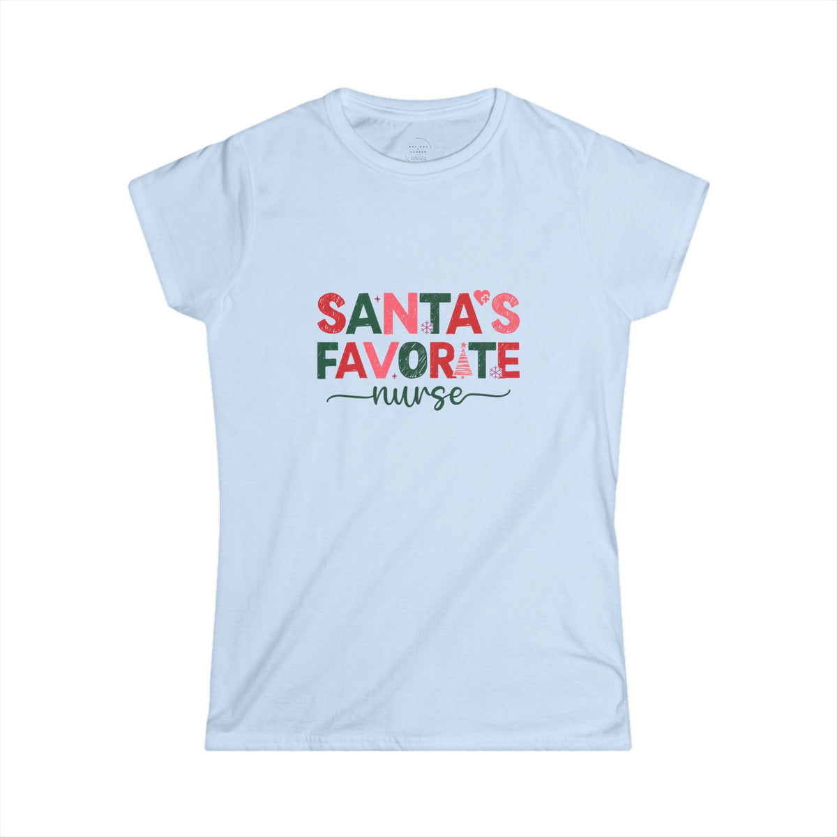Santa’s Favorite Nurse T-Shirt – Christmas Nurse Shirt for Women – Cute Holiday Nursing Tee, RN Gift, Medical Staff Xmas Top