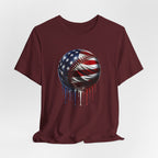 American Flag Baseball T-Shirt, Patriotic Paint Drip Baseball Tee, USA Baseball Shirt for Men and Women, 4th of July Baseball Gift